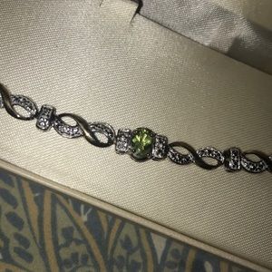 diamond and peridot tennis bracelet